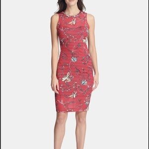 Guess by Marciano Red Floral Midi Dress